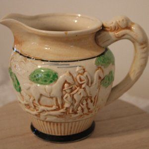 Vintage Pitcher - Made in Japan - Pattern Horse & Hounds
